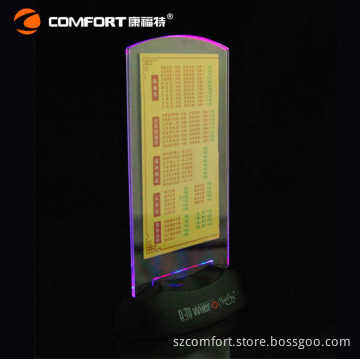 New style drink table bar led menu holder